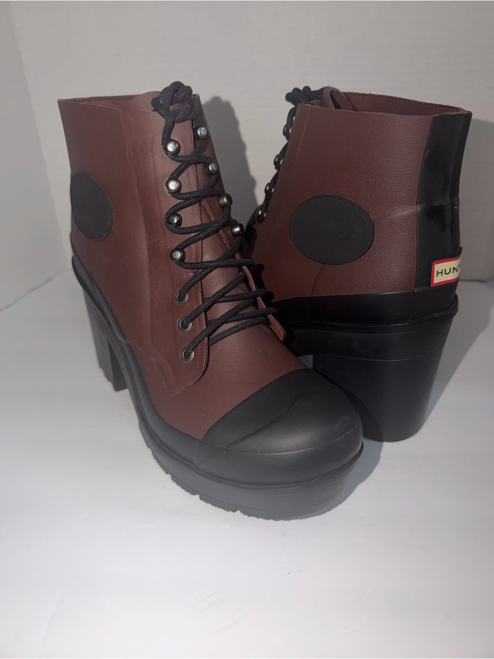 Hunter Women's Lace-Up Rain Boots -Size 10